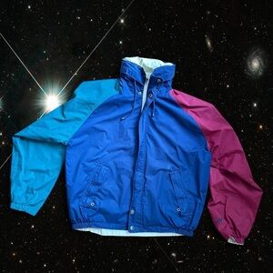 Stylish Blue and Pink Women's Raincoat
